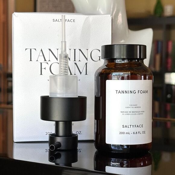 NIB SaltyFace Body Tanning Foam Light Medium No Transfer No Rinse Clean Natural - Picture 3 of 12